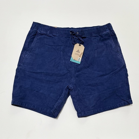 prAna Canyon Camp 7" Shorts Men’s Size XXL Organic Cotton Rich Sapphire - Picture 2 of 8